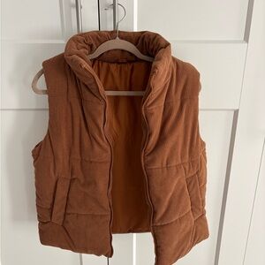 Rust Corduroy Puffer Vest